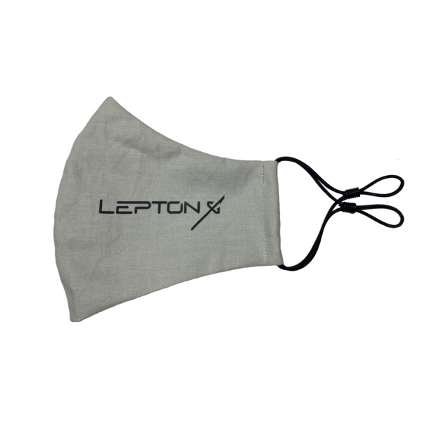 LEPTONIX Stoff-Maske GRAU mit Ohrenschlaufen - 1 Stk. XL